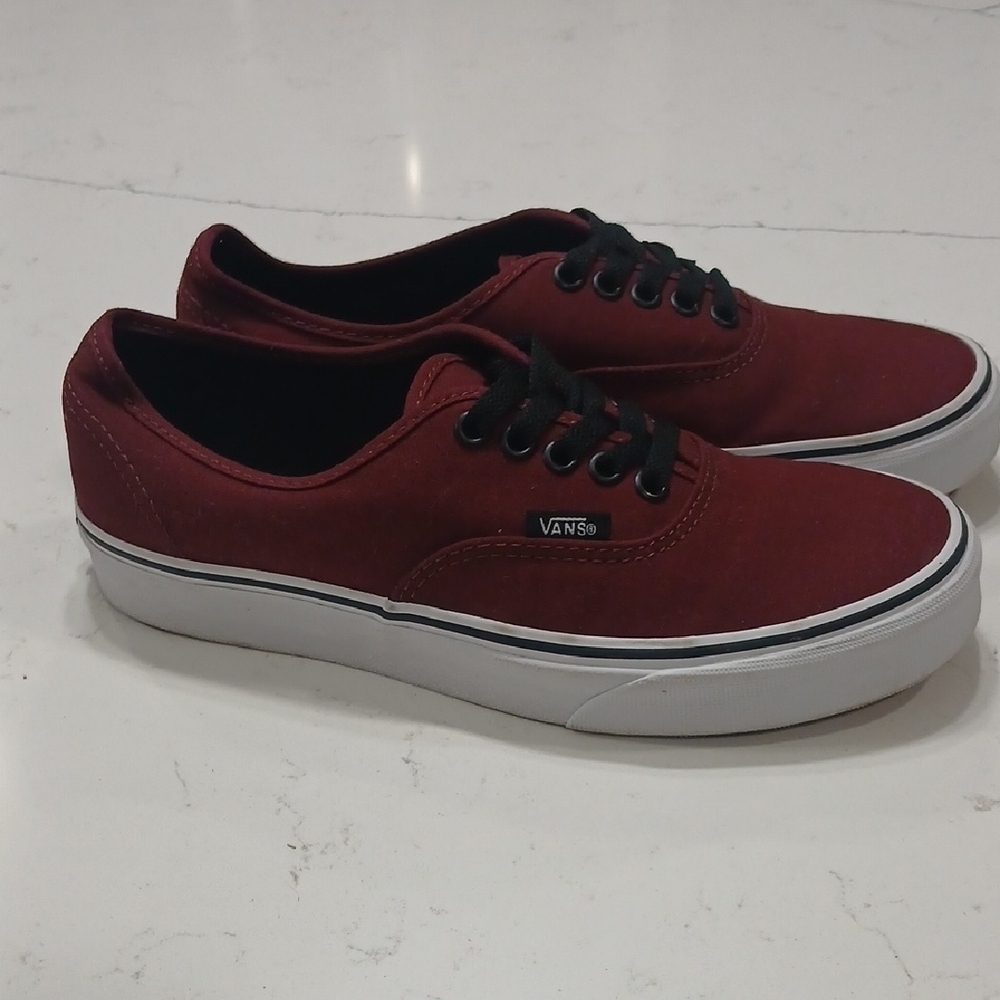 Vans Women's Burgundy Canvas Sneakers Sz8 Women's Sz6.5 Men's Gentle Used